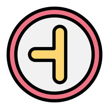 Yan yol sol Vektör Simgesi Tasarım İllüstrasyonu