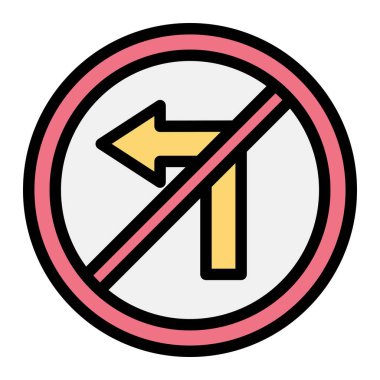 Sola Dönüş Yok Vektör Simgesi Tasarım ResmiComment