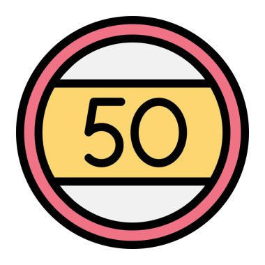 Hız sınırı Vektör Simgesi Tasarım İllüstrasyonu