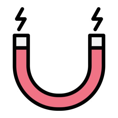 Magnet Vektör Simgesi Tasarım Çizimi