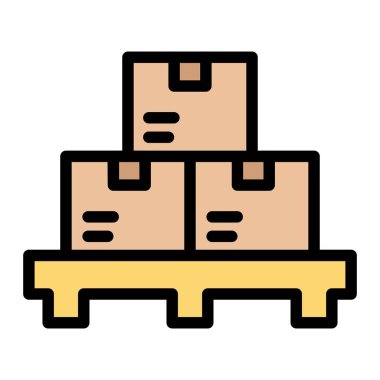 Pallet Vektör Simgesi Tasarım İllüstrasyonu