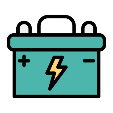 Pil Vektörü Simgesi Tasarım Çizimi