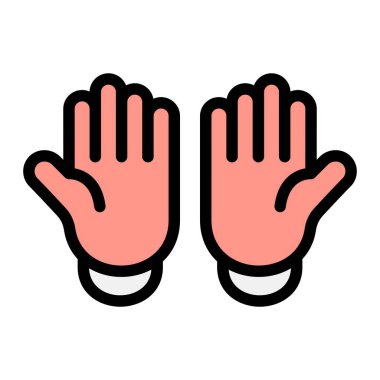 Eldiven Vektörü Simgesi Tasarım Çizimi