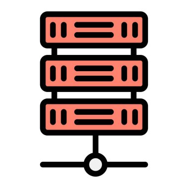 Sunucu Vektörü Simgesi Tasarım İllüstrasyonu