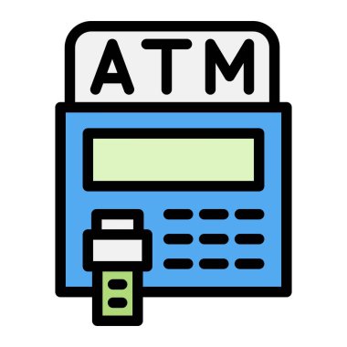 Atm Vektör Simgesi Tasarım İllüstrasyonu