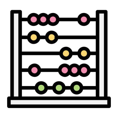 Abaküs Vektör Simgesi Tasarım Çizimi