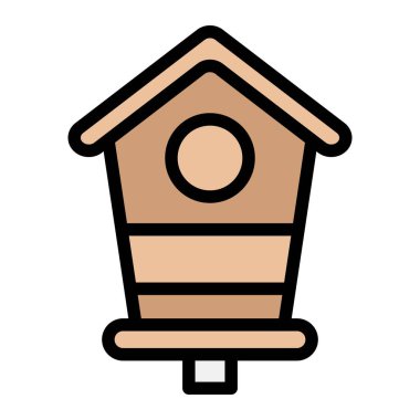 Kuş Evi Vektör Simgesi Tasarım İllüstrasyonu