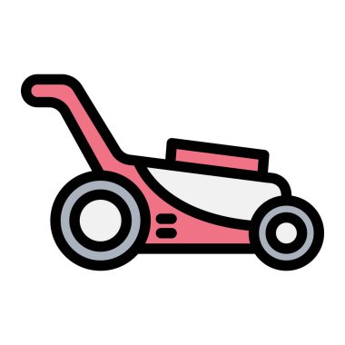 Çim biçme makinesi Vektör Simgesi Tasarım İllüstrasyonu