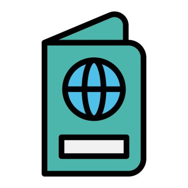 Pasaport Vektörü Simgesi Tasarım İllüstrasyonu