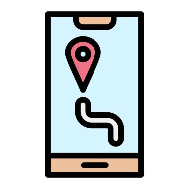 Gps Vektör Simgesi Tasarım İllüstrasyonu