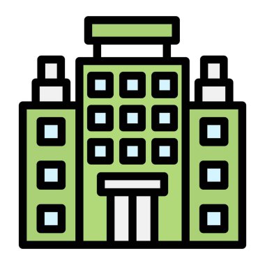 Otel Vektörü Simgesi Tasarım İllüstrasyonu