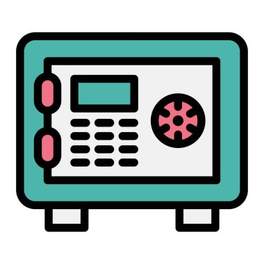 Güvenlik Kutusu Vektör Simgesi Tasarım İllüstrasyonu