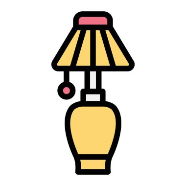 Masa lambası Vektör Simgesi Tasarım İllüstrasyonu