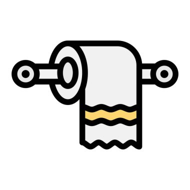 Tuvalet kağıdı Vektör Simgesi Tasarımı Çizimi