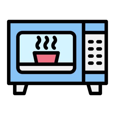 Mikrodalga Vektör Simgesi Tasarım İllüstrasyonu