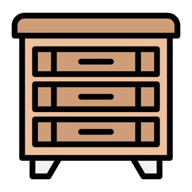 Çekmeceler Vektör Simgesi Tasarım Çizimi