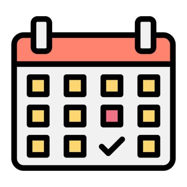 Takvim Vektörü Simgesi Tasarım İllüstrasyonu