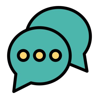 Sohbet Vektörü Simgesi Tasarım İllüstrasyonu