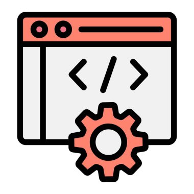 Web Geliştirme Vektörü Simgesi Tasarım İllüstrasyonu