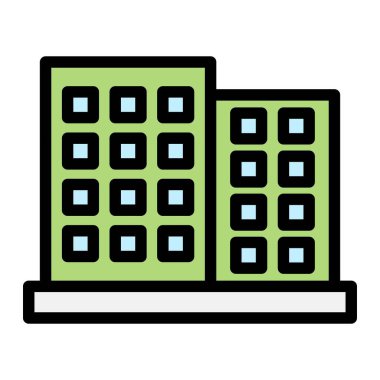 Ofis inşaatı Vektör Simgesi Tasarım İllüstrasyonu