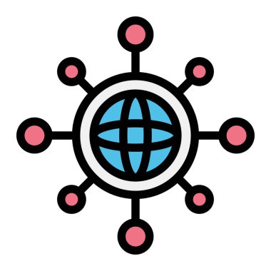 Ağ Vektörü Simgesi Tasarım İllüstrasyonu