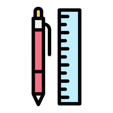 Kırtasiye Vektörü Simgesi Tasarım İllüstrasyonu