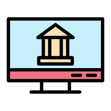 Çevrimiçi bankacılık Vektör Simgesi Tasarım İllüstrasyonu