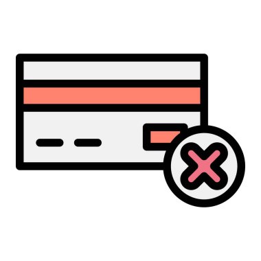 Ödeme başarısız Vektör Simgesi Tasarım İllüstrasyonu