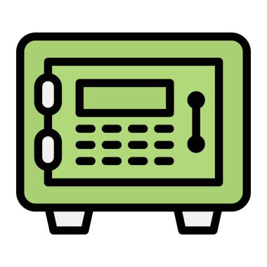 Güvenli Kutu Vektör Simgesi Tasarım İllüstrasyonu