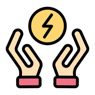 Enerji Vektörü Simgesi Tasarım İllüstrasyonu