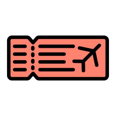 Uçak bileti Vektör Simgesi Tasarım İllüstrasyonu