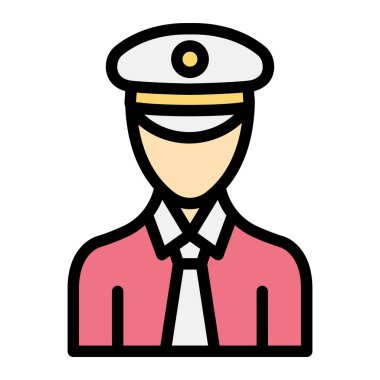 Pilot Vektör Simgesi Tasarım İllüstrasyonu