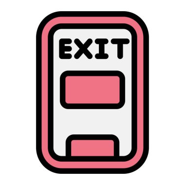 Acil çıkış Vektör Simgesi Tasarım İllüstrasyonu