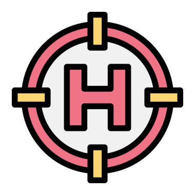 Helipad Vektör Simgesi Tasarım İllüstrasyonu