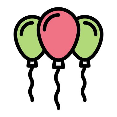 Balonlar Vektör Simgesi Tasarım İllüstrasyonu