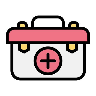 İlk yardım kutusu Vektör Simgesi Tasarım İllüstrasyonu