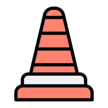 Trafik Konisi Vektör Simgesi Tasarım İllüstrasyonu