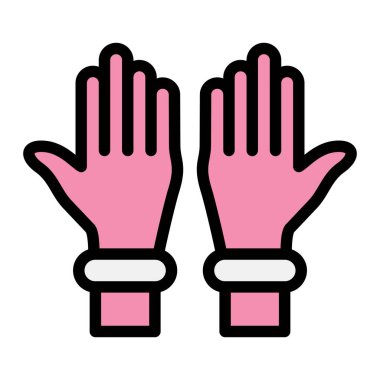 Plastik Eldiven Vektör Simgesi Tasarım Çizimi