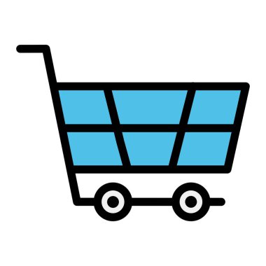 Alışveriş arabası Vektör Simgesi Tasarım İllüstrasyonu