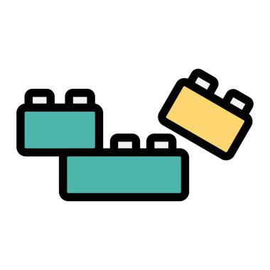 Plastik Bloklar Vektör Simgesi Tasarım İllüstrasyonu