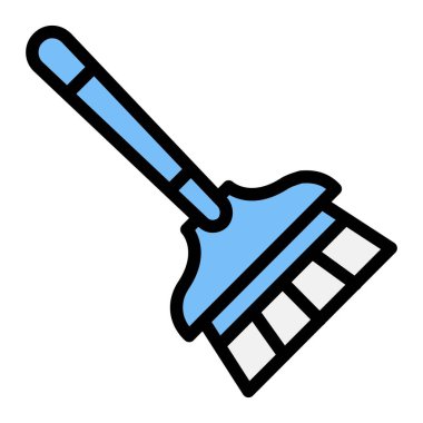 Temizleme fırçası Vektör Simgesi Tasarım İllüstrasyonu