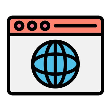 Web tarayıcı Vektör Simgesi Tasarım İllüstrasyonu