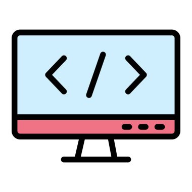 Kodlama Vektörü Simgesi Tasarım İllüstrasyonu