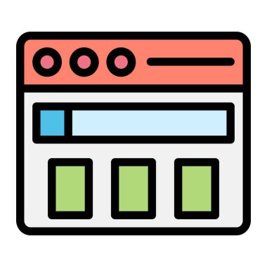 Web Sitesi Vektör Simgesi Tasarım İllüstrasyonu