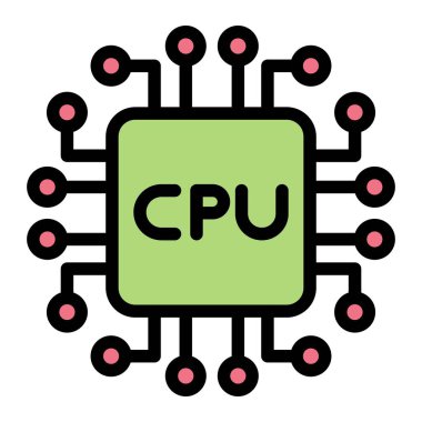 İşlemciler Vektör Simgesi Tasarım İllüstrasyonu