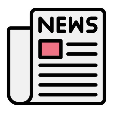 Gazete Vektörü Simgesi Tasarım İllüstrasyonu