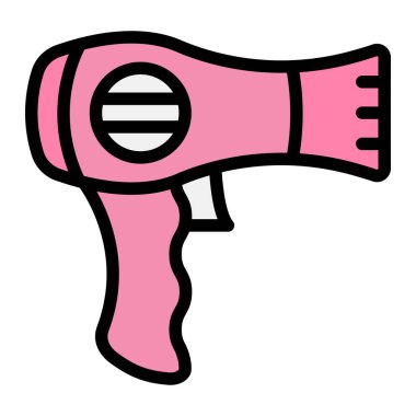 Saç kurutma makinesi Vektör Simgesi Tasarım İllüstrasyonu