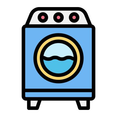 çamaşır makinesi vektör tasarım illüstrasyonu