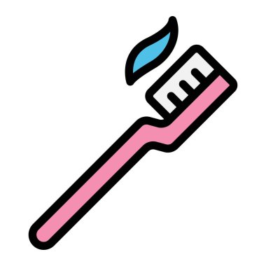 Diş fırçası Vektör Simgesi Tasarım İllüstrasyonu