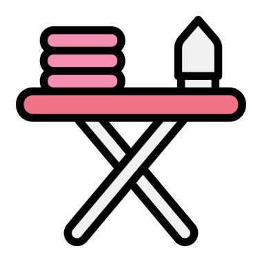 Ütü Masası Vektör Simgesi Tasarım İllüstrasyonu